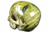 Realistic, Polished Yellow Turquoise Jasper Skull - Magnetic #382137-3